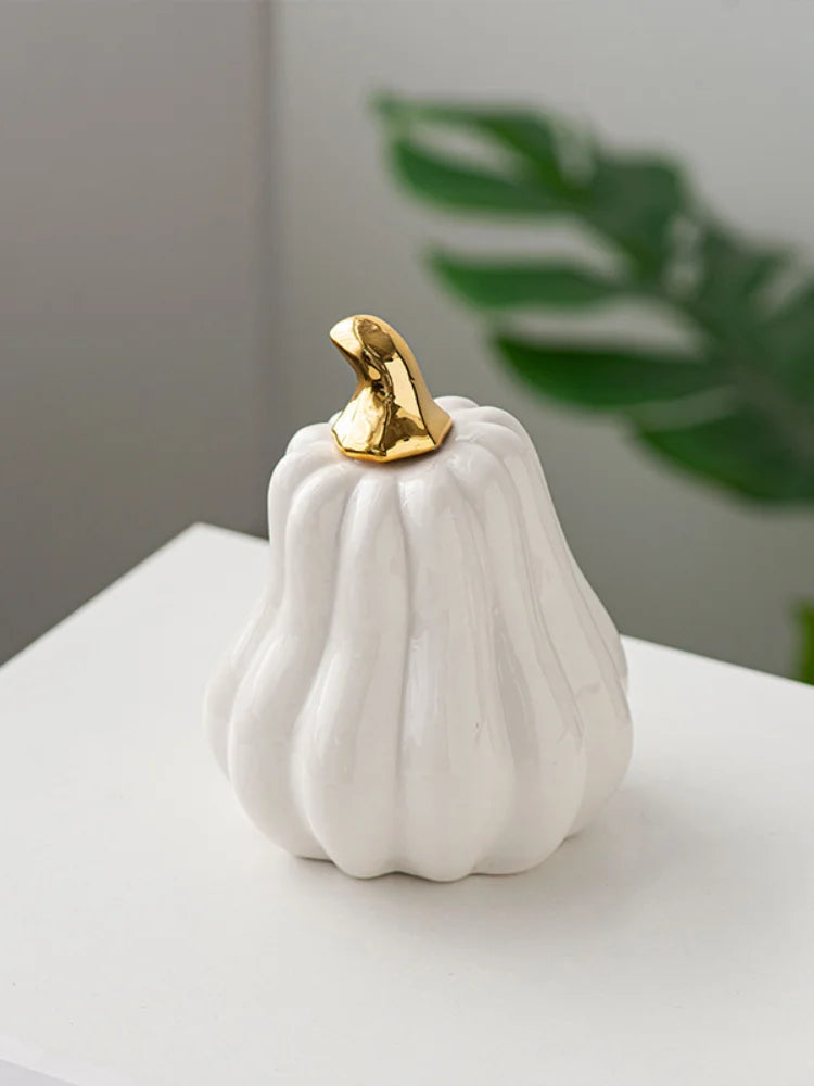 Nordic Creative White Ceramic Pumpkin Decor