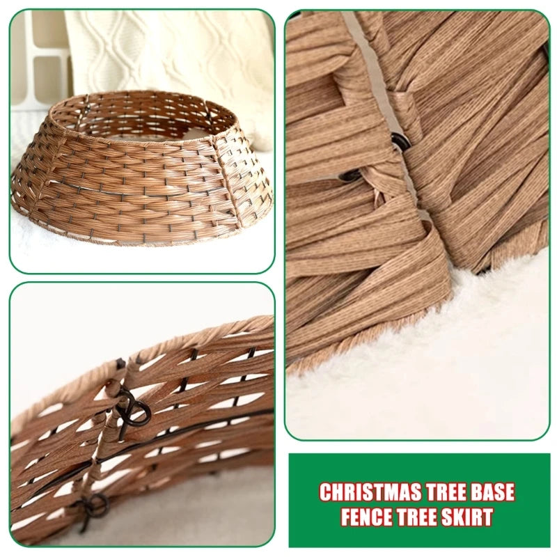 Christmas Tree Base Cover- Adjustable Rattan