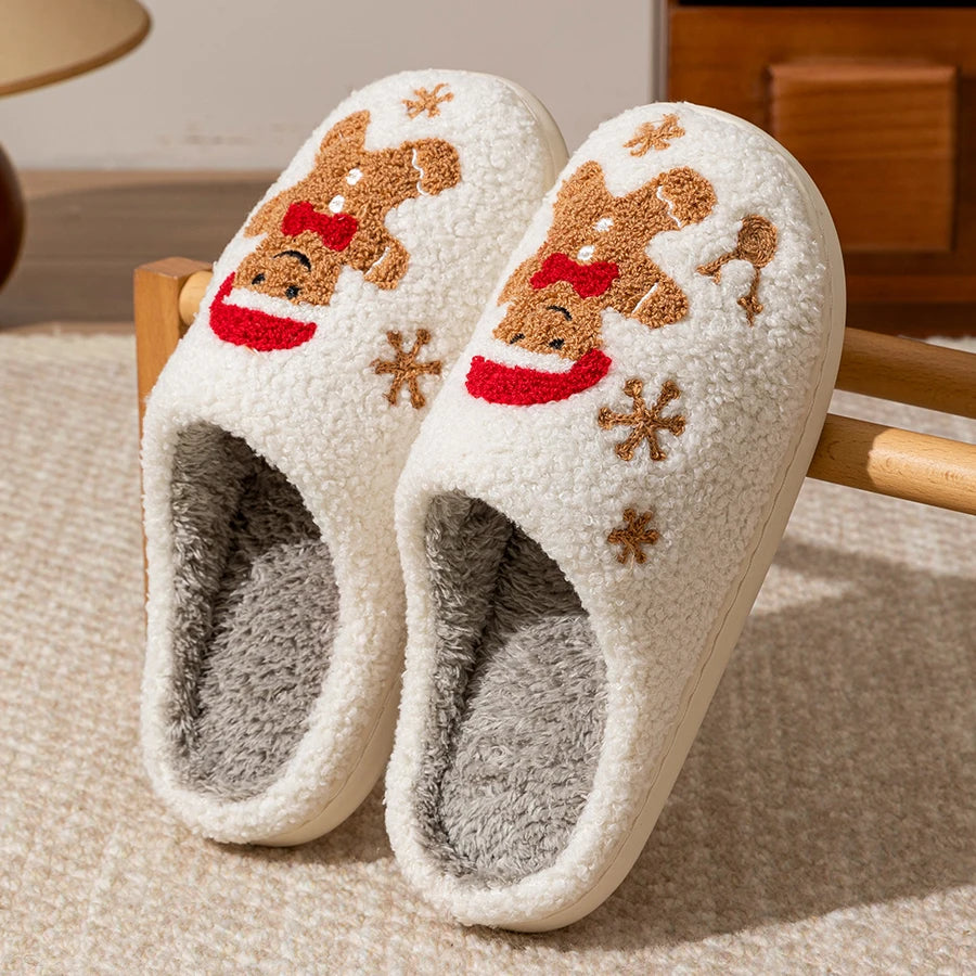 Slippers- Women Christmas Gingerbread Man