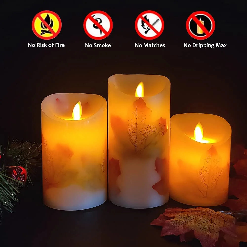 Autumn Flickering Flameless Candles