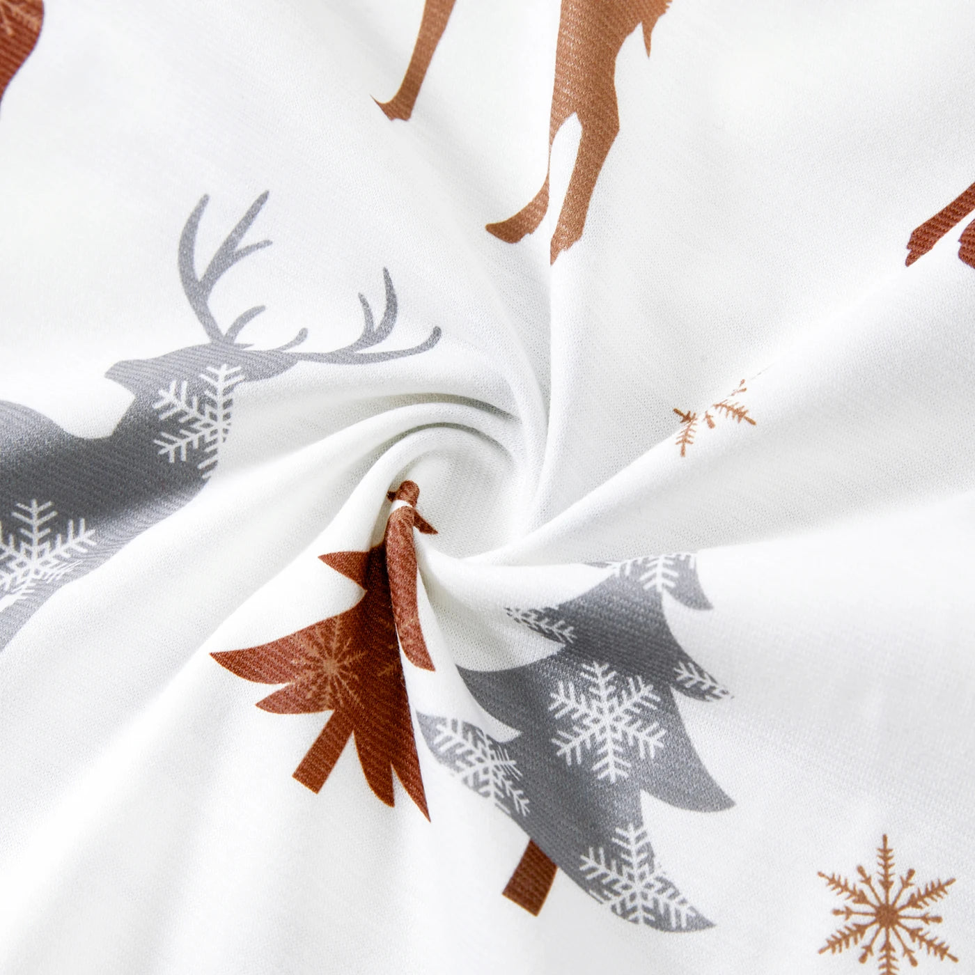 Neutral Reindeer & Trees Print Family Christmas Pajamas