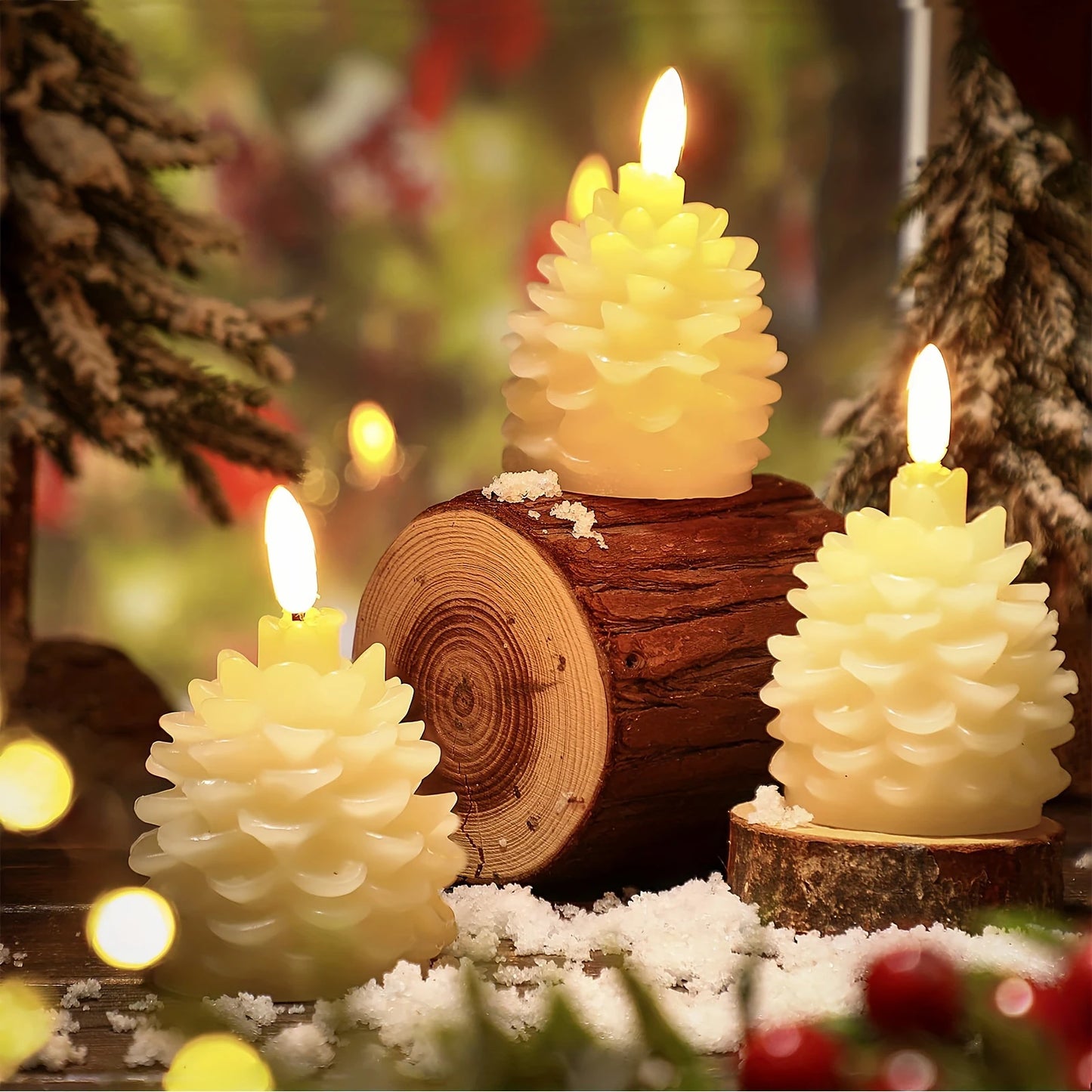 LED Flameless Pinecone Candle