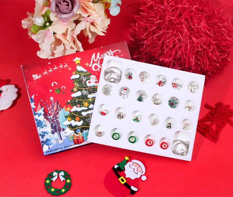 Christmas Advent Calendar- Snowman and Santa Claus Bracelet