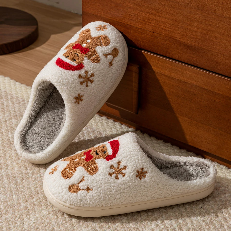 Slippers- Women Christmas Gingerbread Man