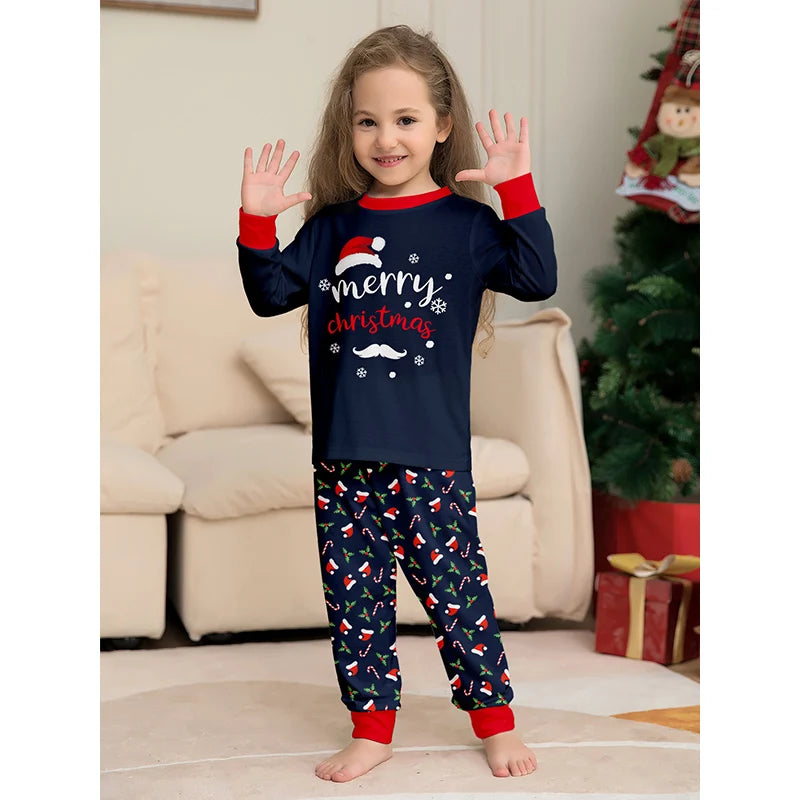 Black and Red Santa Christmas Family Matching Pajama Set