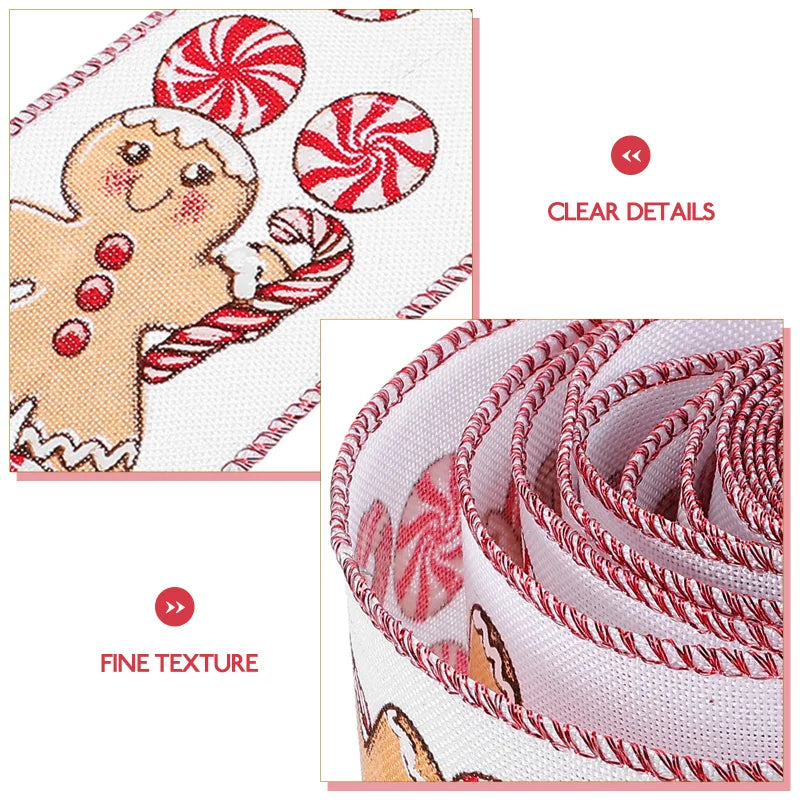 Gingerbread Handmade Wire Edge Ribbon