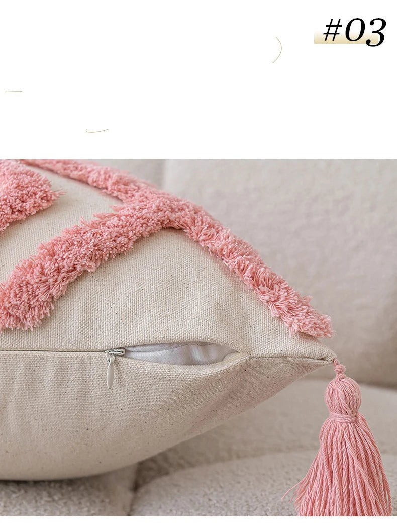 Nordic Pink Valentine's Day Pillow Cover