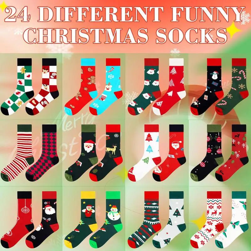 Christmas Countdown Advent Calendar- 24 Days of Socks