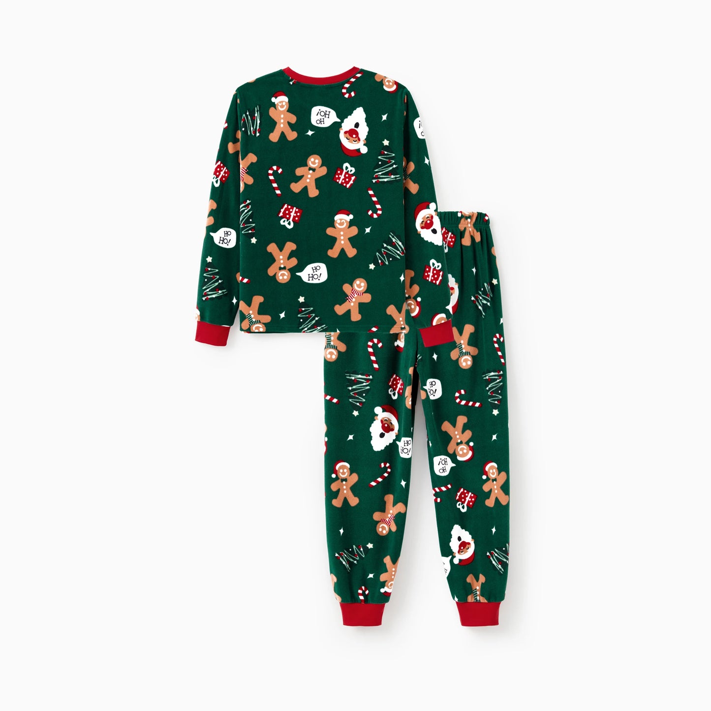 Green Gingerbread Family Christmas Pajama Set