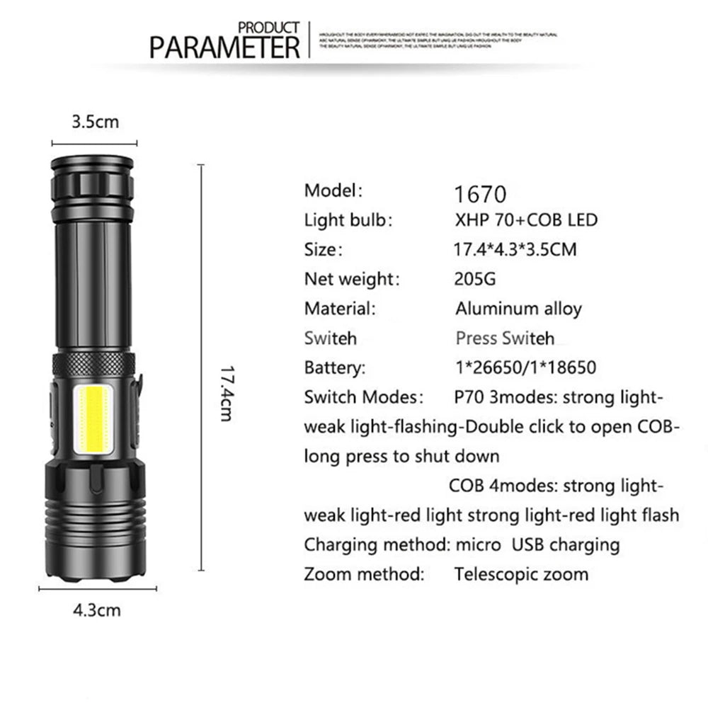 Rechargeable Super Bright Tactical Flashlight