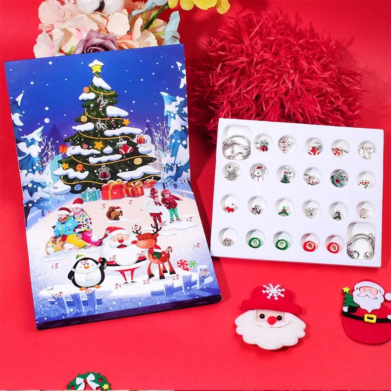 Christmas Advent Calendar- Snowman and Santa Claus Bracelet