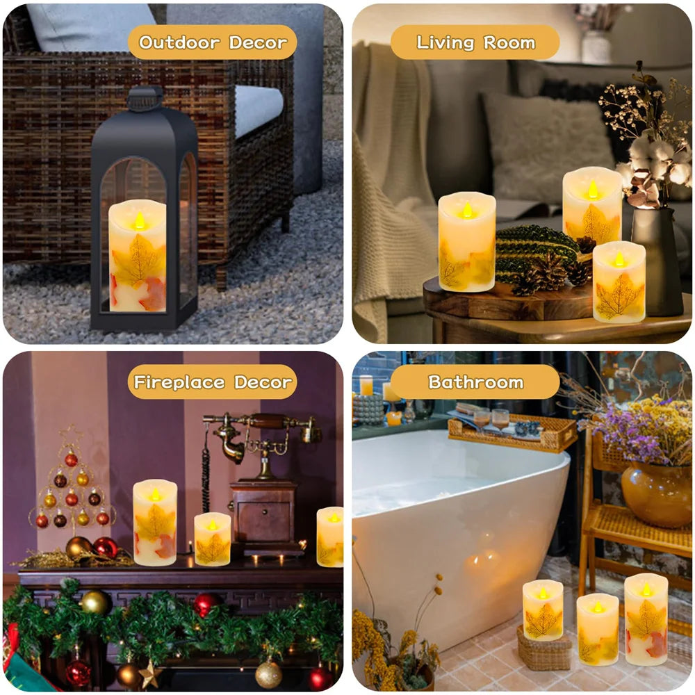 Autumn Flickering Flameless Candles