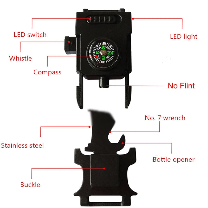 Emergency Paracord Rope LED Light Survival Bracelet