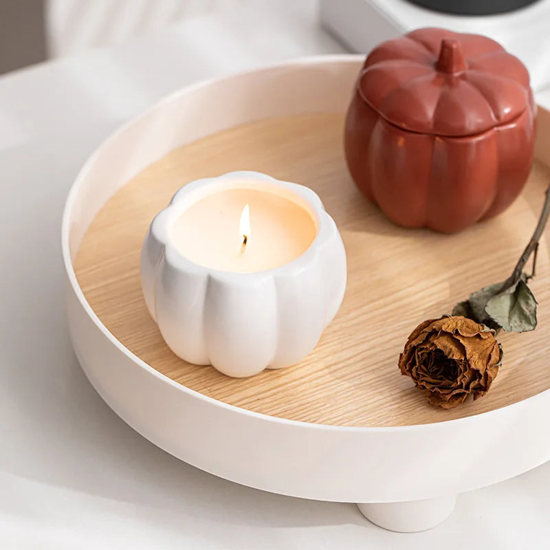 Ceramic Pumpkin Candle Cups