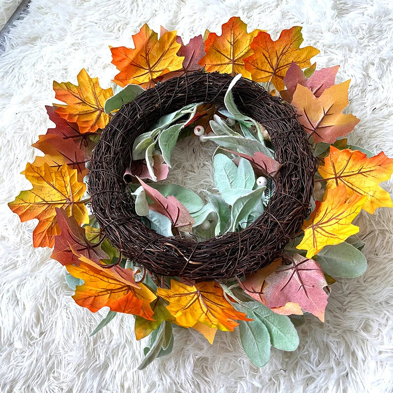 Fall Harvest Maple Leaf Wreath