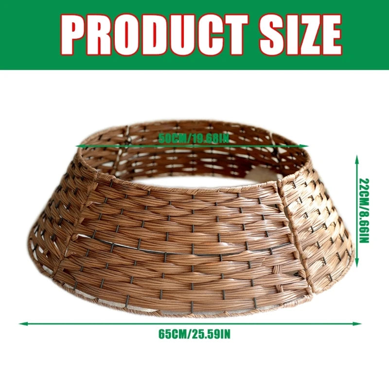 Christmas Tree Base Cover- Adjustable Rattan