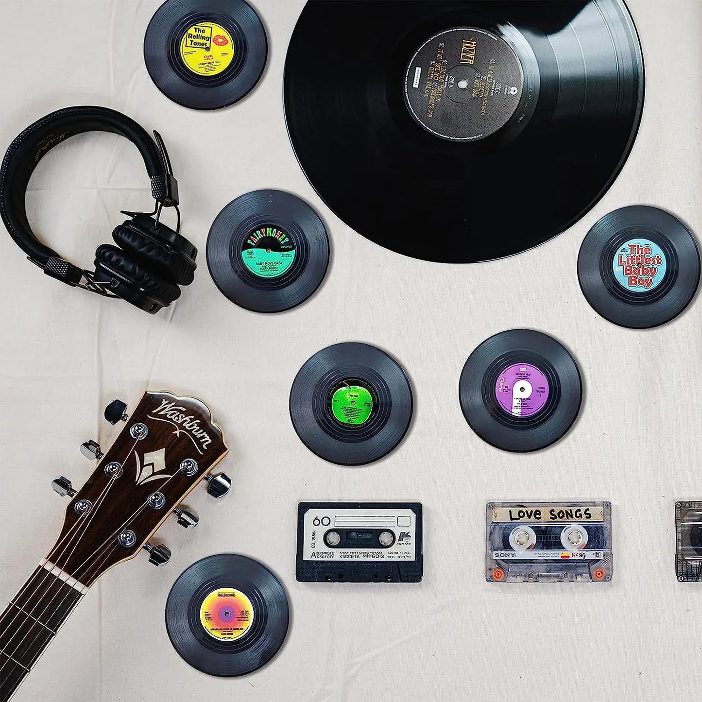 Retro Vinyl Record Coasters