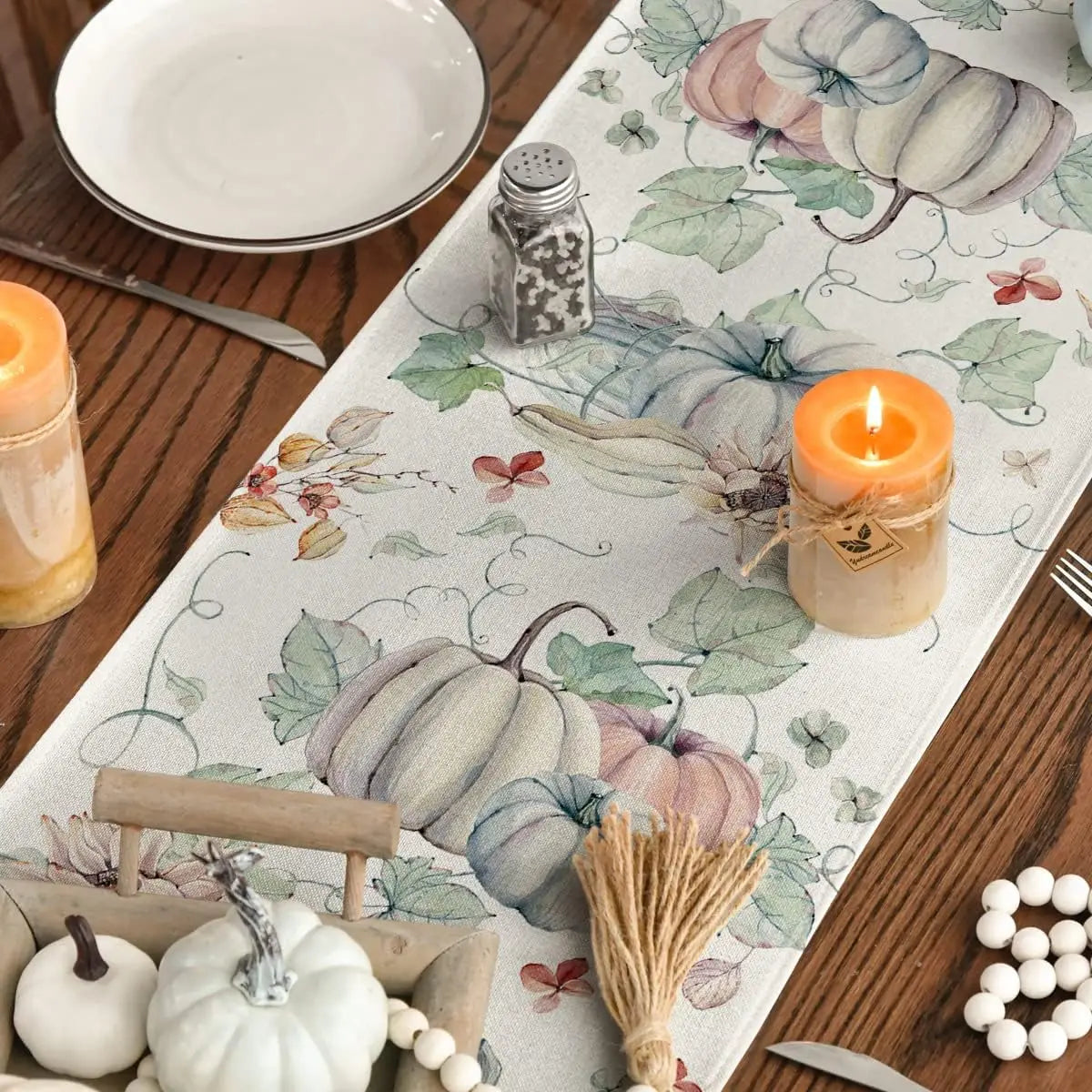 Table Runner- Pumpkins & Flowers