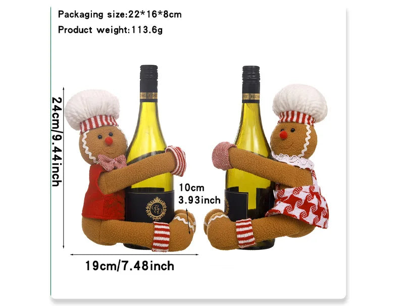 Christmas decoration supplies couple gingerbread man doll wine bottle hug wine bottle sleeve creative wine bottle decoration