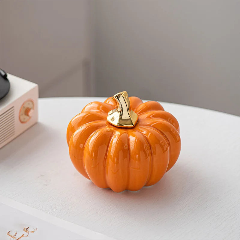 Nordic Creative White Ceramic Pumpkin Decor