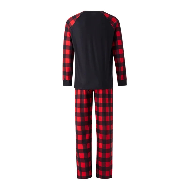 Black and Red Family Matching Christmas Pajama Set