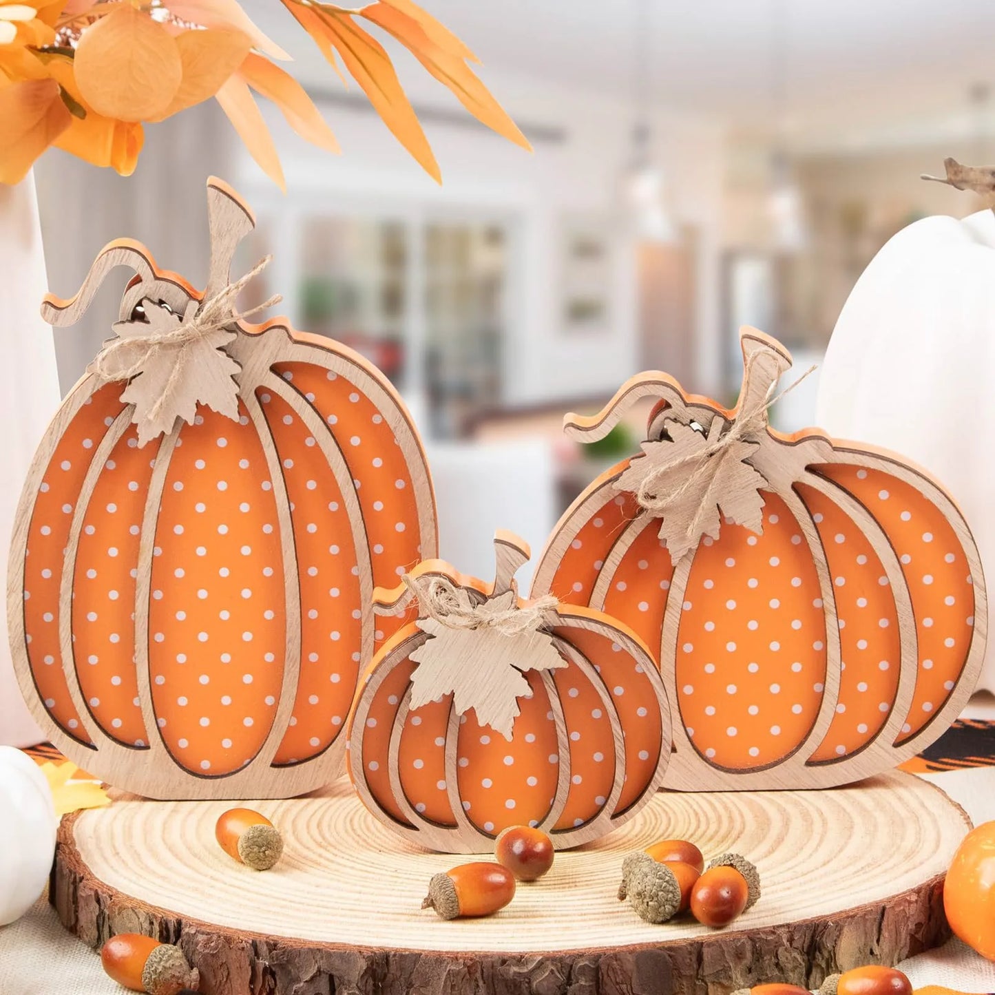 Wooden Pumpkin Decor