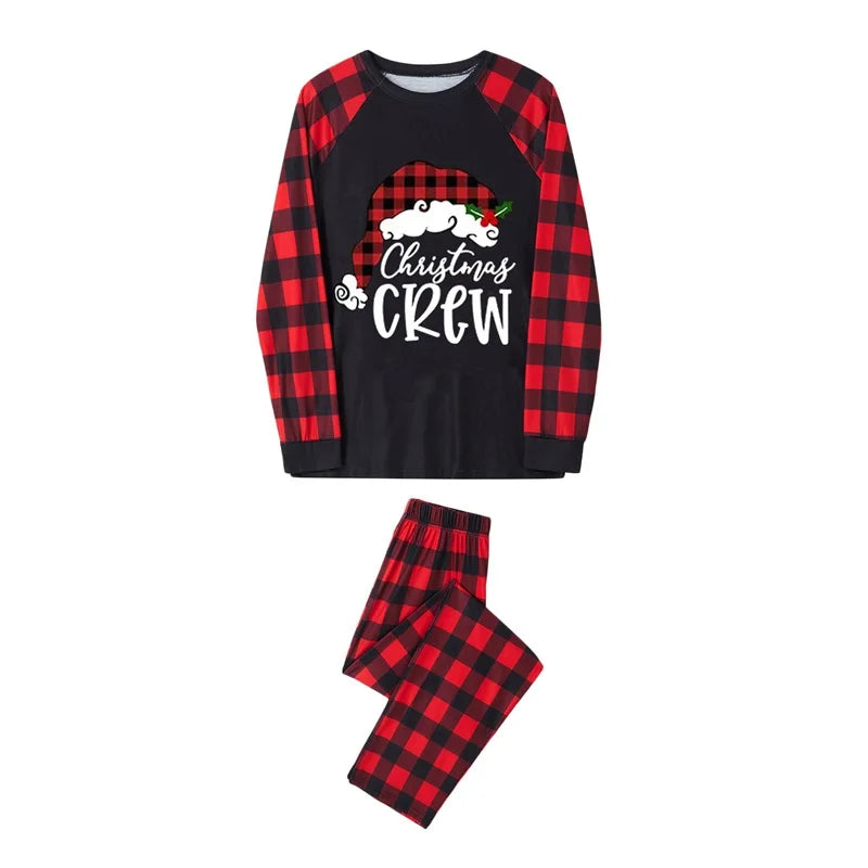 Black and Red Family Matching Christmas Pajama Set