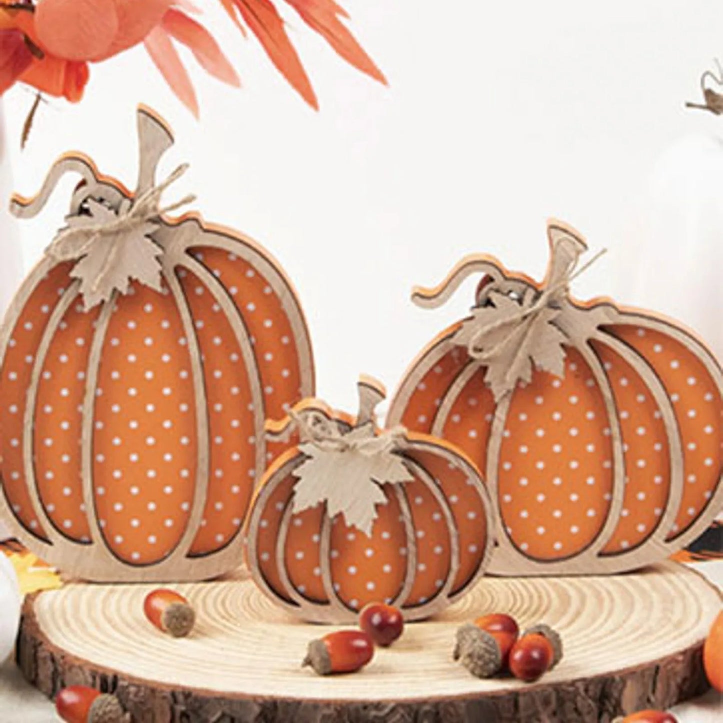 Wooden Pumpkin Decor