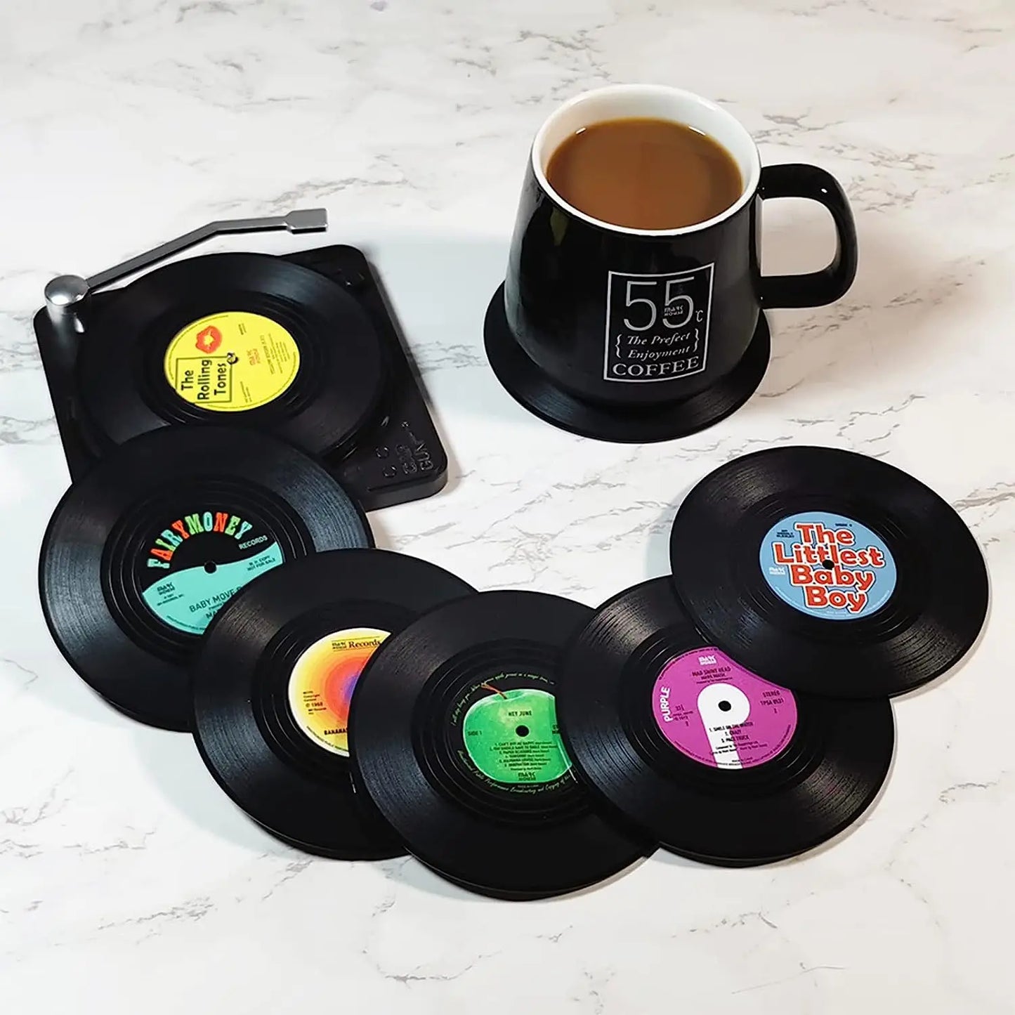 Retro Vinyl Record Coasters