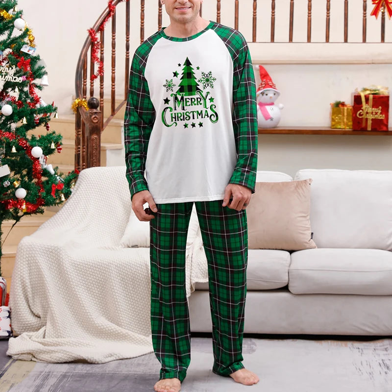 Green Plaid Family Matching Christmas Pajama Set