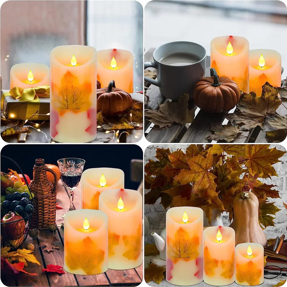 Autumn Flickering Flameless Candles