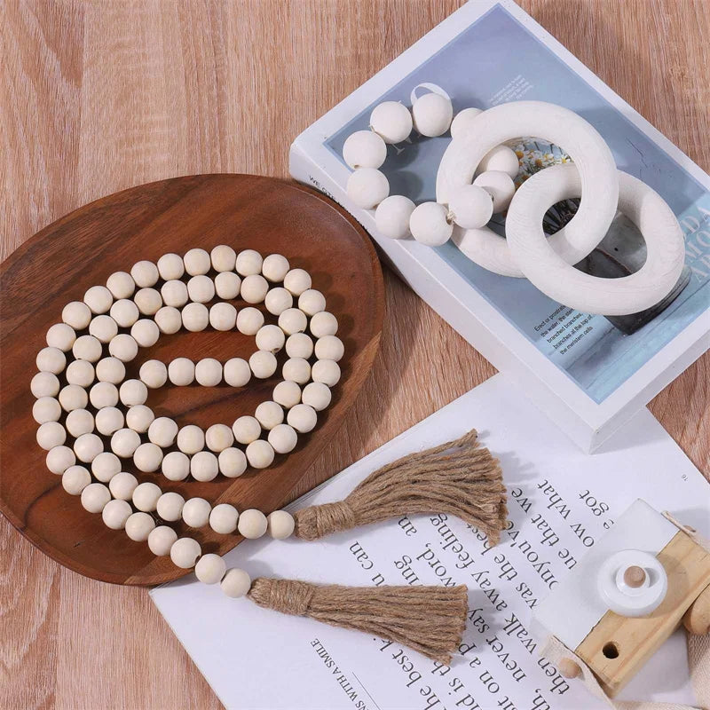 Natural Wood Bead Chain Link