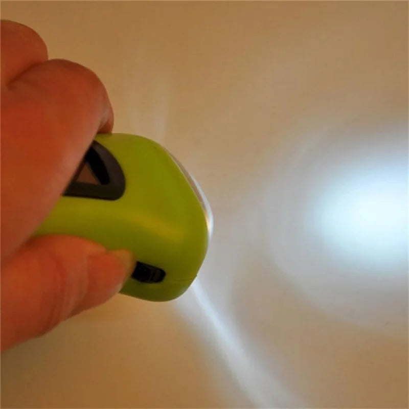 Mini Solar Power LED Hand Pressing Crank Dynamo Flashlight