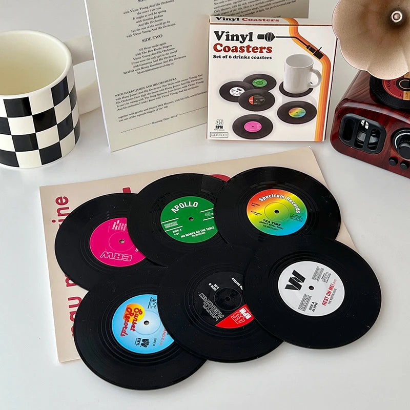 Retro Vinyl Record Coasters