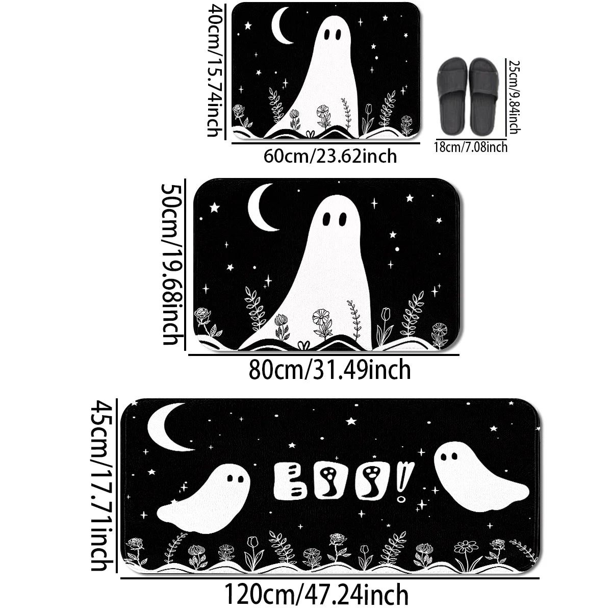 Halloween Ghost Pattern Door Mat