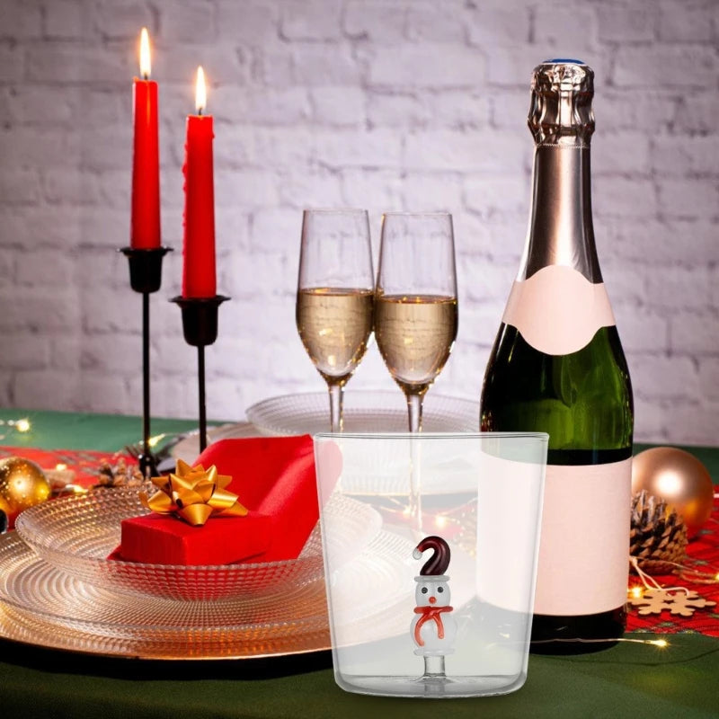 3D Christmas Festive Glass Cup