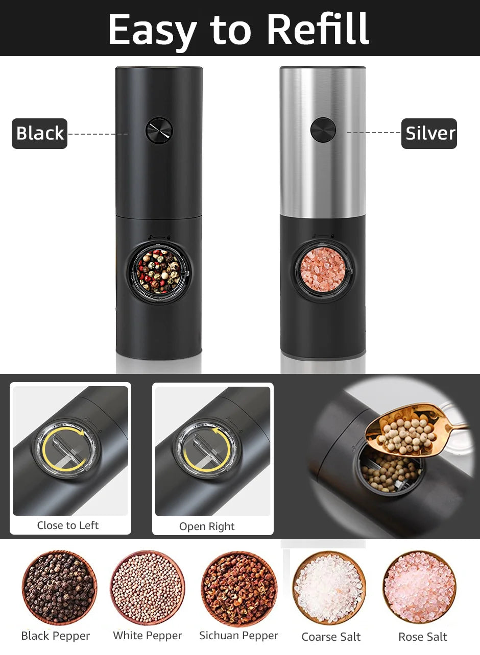 Electric Automatic Pepper Mill And Salt Grinder