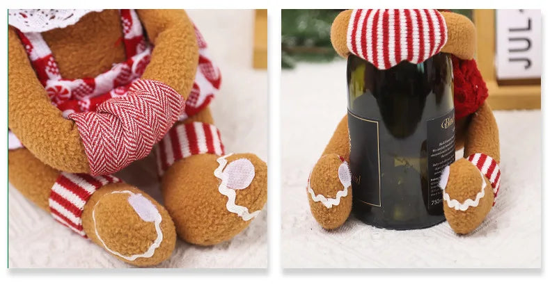 Christmas decoration supplies couple gingerbread man doll wine bottle hug wine bottle sleeve creative wine bottle decoration