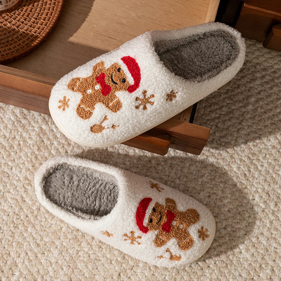 Slippers- Women Christmas Gingerbread Man