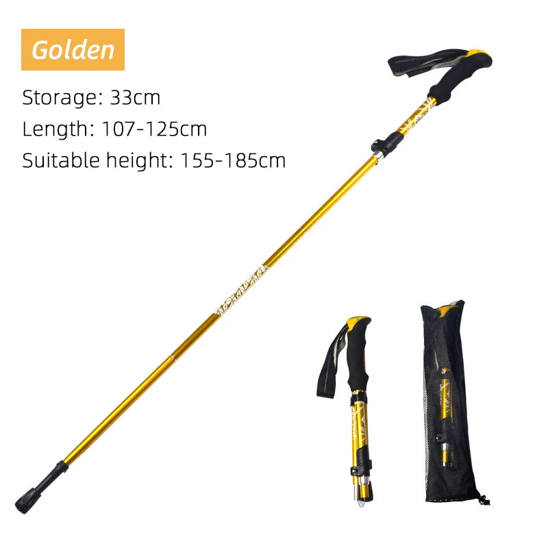 5 Section Foldable Trekking Pole Portable Hiking & Walking Stick