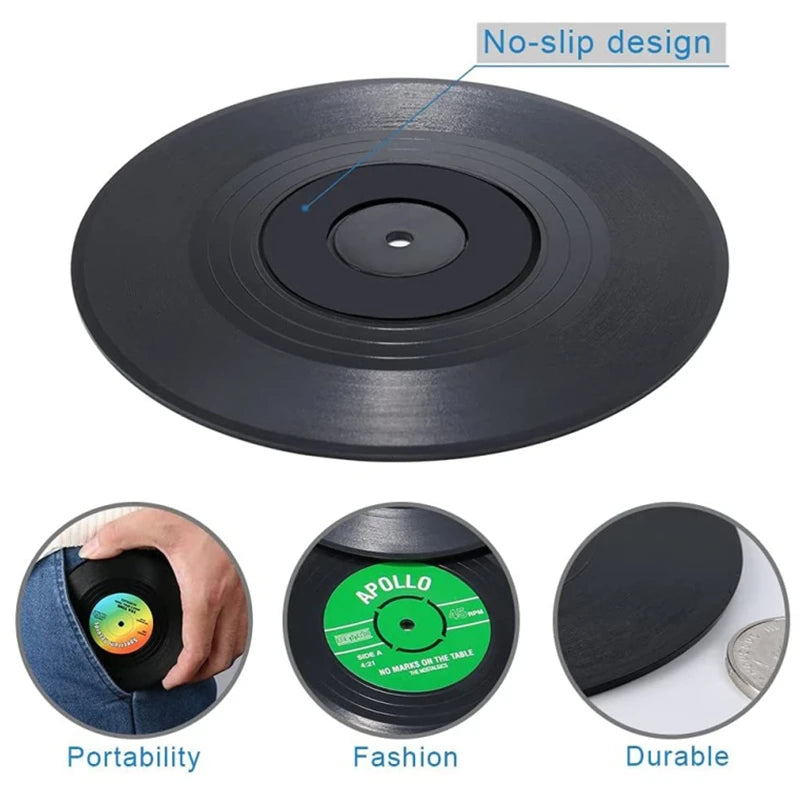 Retro Vinyl Record Coasters