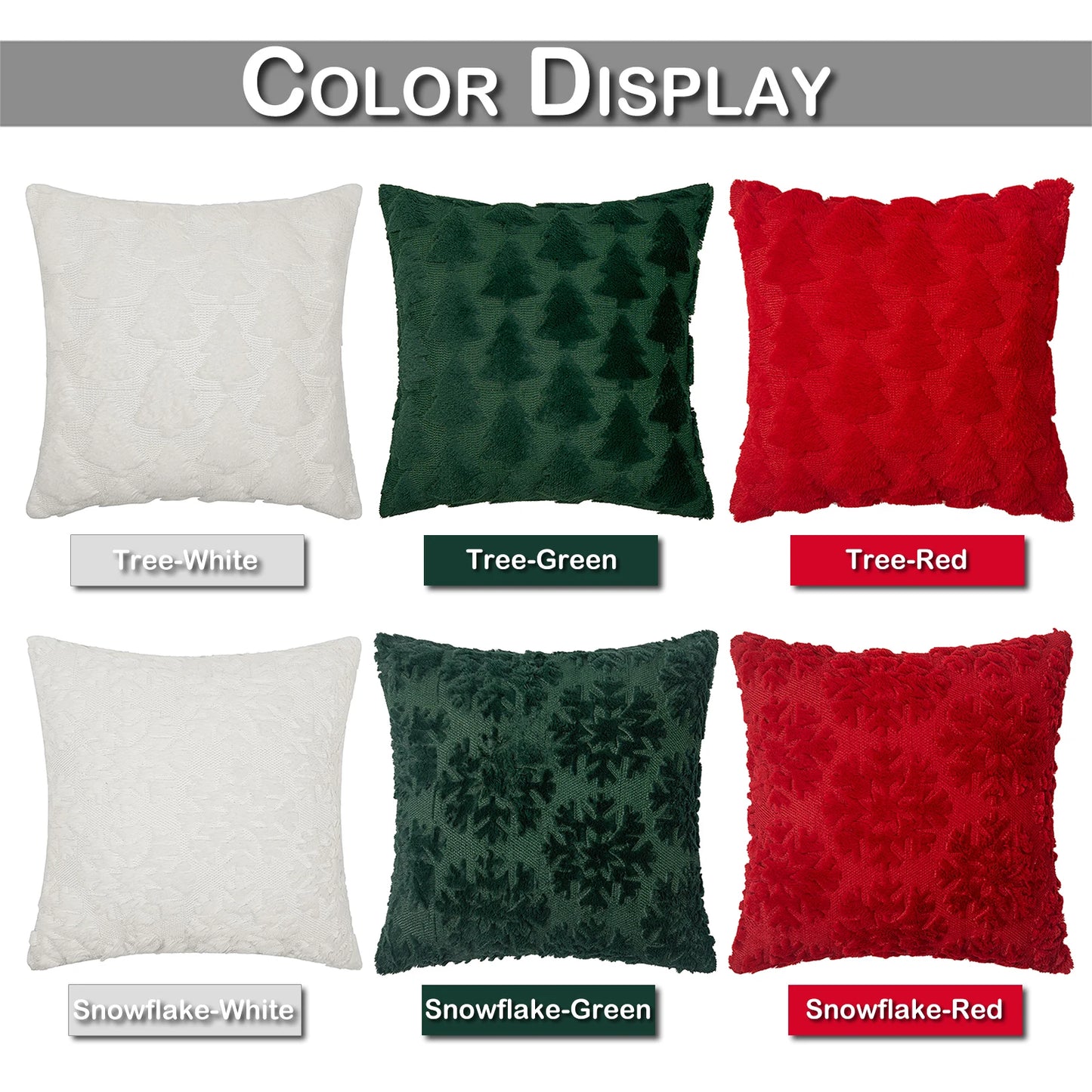 Christmas Tree or Snowflake Pillow Covers- set of 2