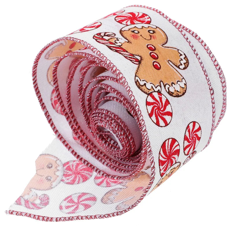 Gingerbread Handmade Wire Edge Ribbon