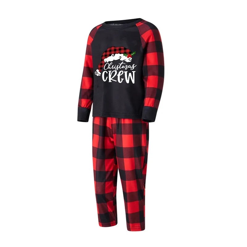 Black and Red Family Matching Christmas Pajama Set