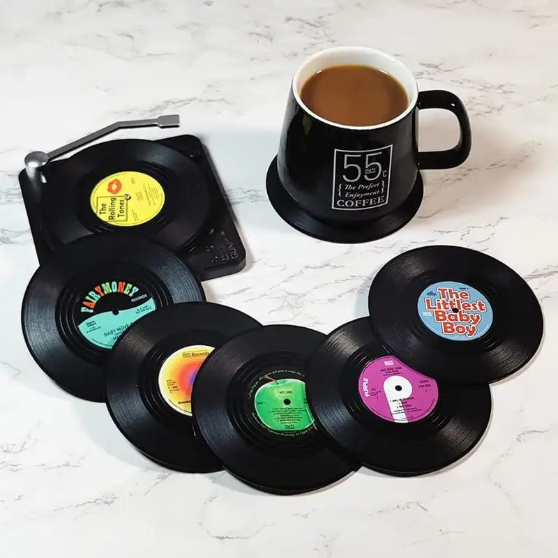 Retro Vinyl Record Coasters