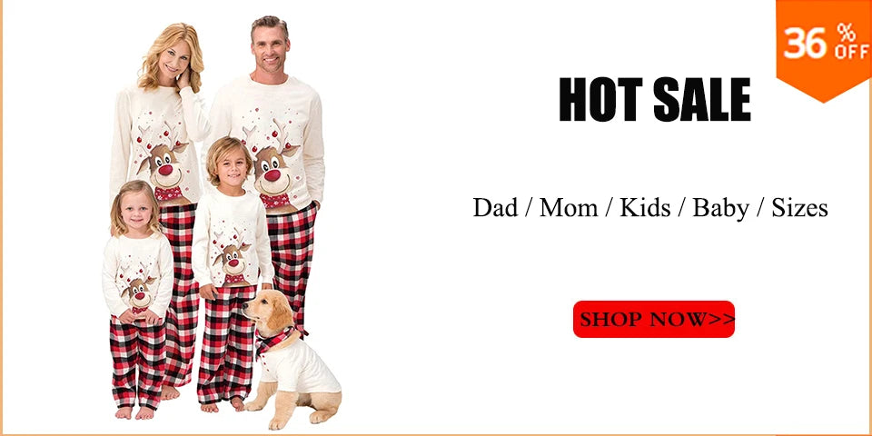 Black and Red Santa Christmas Family Matching Pajama Set