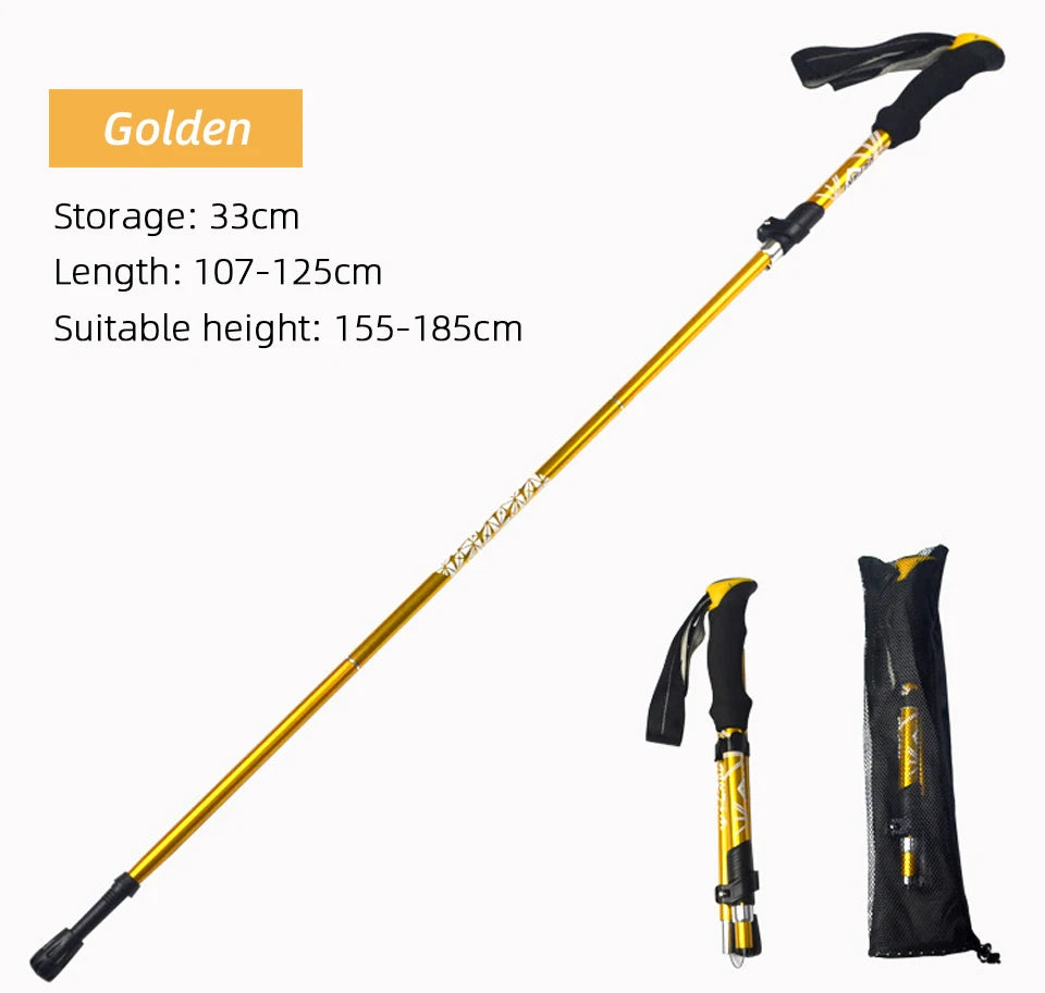 5 Section Foldable Trekking Pole Portable Hiking & Walking Stick