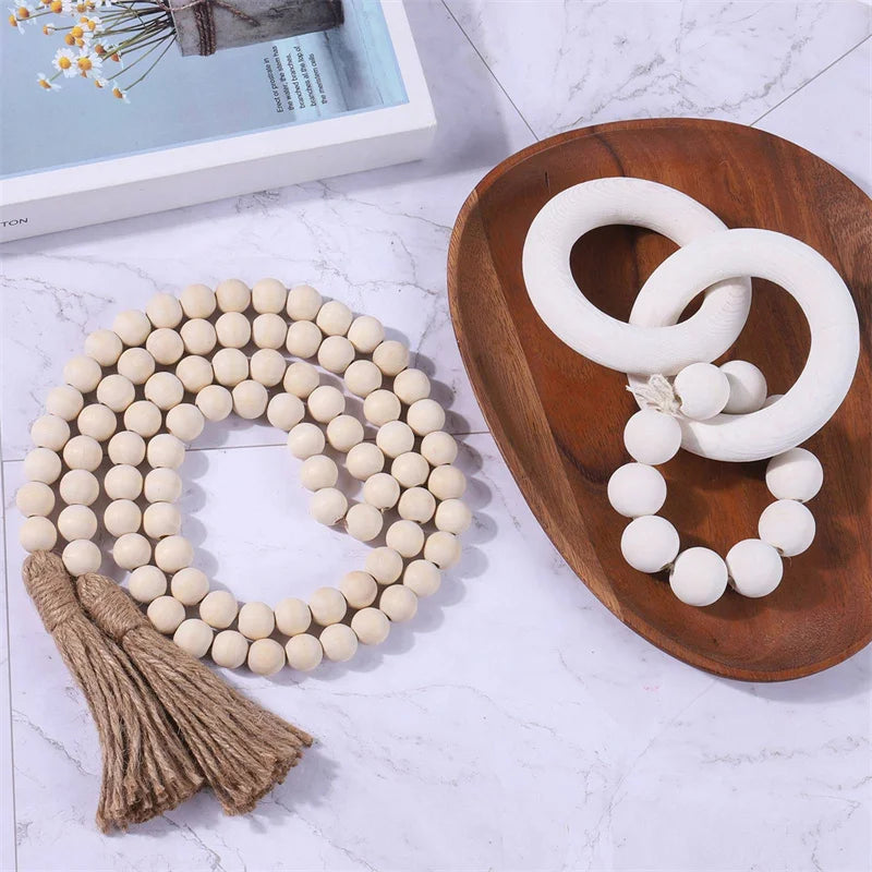 Natural Wood Bead Chain Link