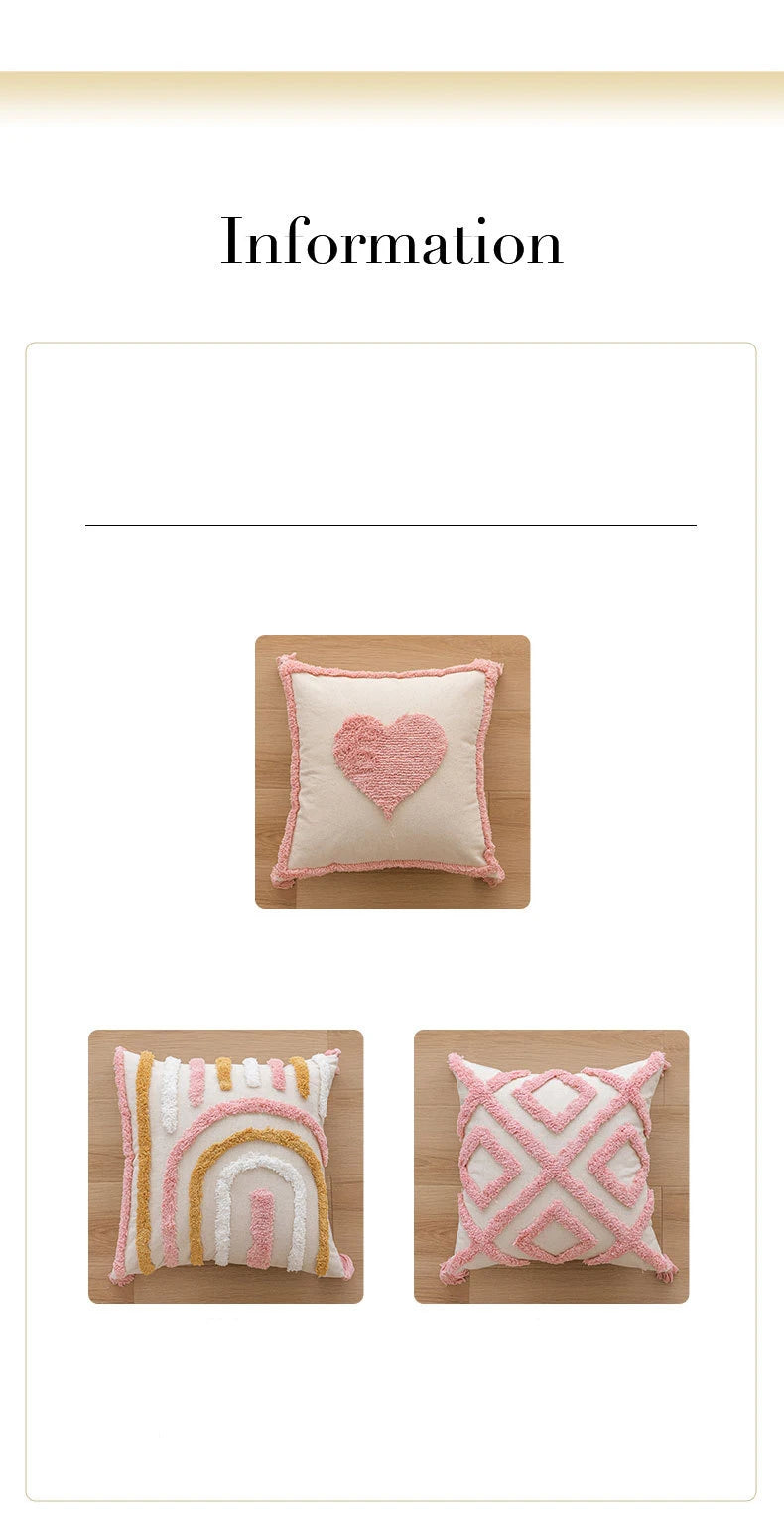 Nordic Pink Valentine's Day Pillow Cover