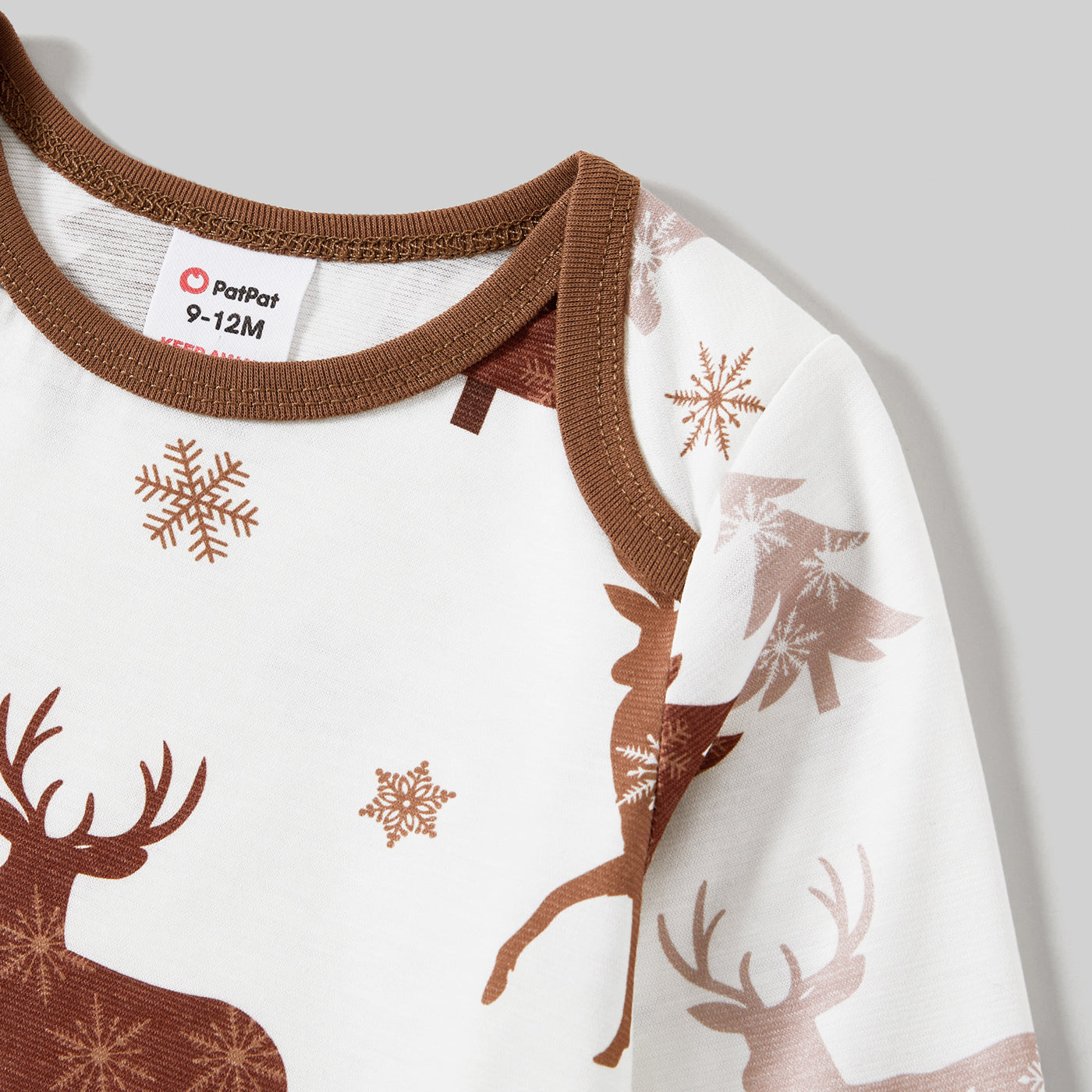 Neutral Reindeer & Trees Print Family Christmas Pajamas